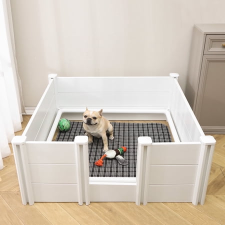 Masiis Whelping Box for Dogs, 48" X 48" Large Dog Bed Birthing Box Indoor with Rails for Puppies