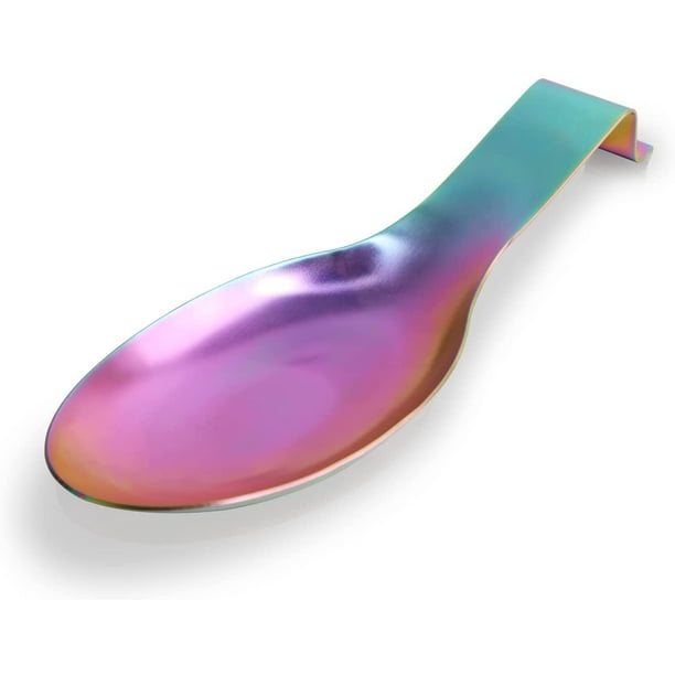 Soporte de cuchara de acero multifunción para utensilios de cocina Soporte largo para cucharón y espátula para el hogar Cocina Restaurante Acabado cepillado Cuchara de acero inoxidable en forma de pez