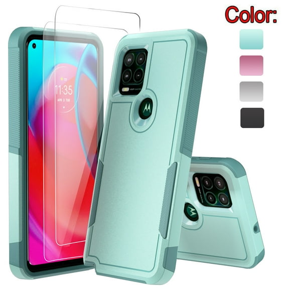 NIFFPD Moto G Stylus 5G 2021 Case with Screen Protector Shockproof Protective for Motorola Moto G Stylus 5G 2021 Light Green
