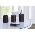 thumbnail image 2 of Luxury Bathroom accessories set package includes: 2 rugs mat non slip, 1 shower curtain with 12 hooks and 4 piece ceramic accesories print design sami brown, 2 of 2