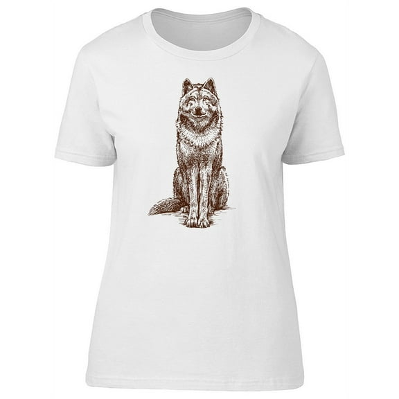 Lovely Vintage Wolf Sketch T-Shirt Men -Image by Shutterstock, Male Medium
