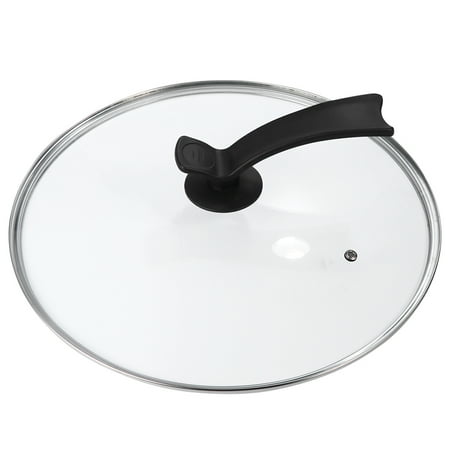 

Zehuanyu 1Pc Universal Round Pot Lid with Standing Handgrip Transparent Glass Pan Pot Cover Replacement Tempered Glass Cookware Lid with Stainless Steel Rim and Black Handle (30cm)