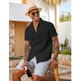 thumbnail image 3 of COOFANDY Men' Summer Beach Shirts, Short Sleeve Casual Button Down Shirts for Vacation Wedding,, 3 of 6
