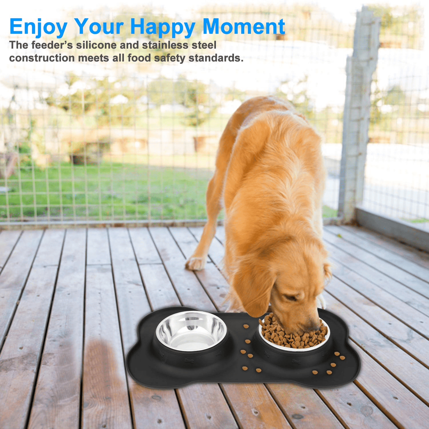 Sonoup 2 pack small dog food bowls.stainless steel dog food water bowls.the  puppy feeder food bowl.dog dish.no spill,non-slip metal
