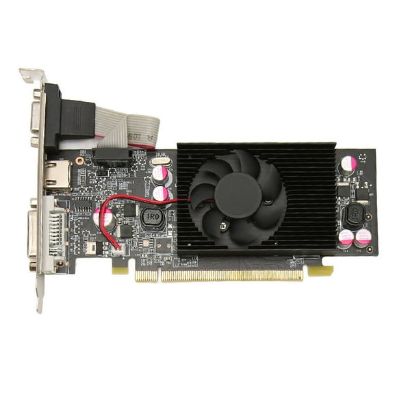 GT210 Desktop Graphics Card 1GB DDR2 64bit 589/800MHz GPU with Ooling Fan, 2K HD Video Card Cheap Video Capture Card HDML Plug and Play