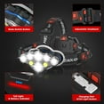 thumbnail image 4 of Rechargeable Headlamp,20000 High Lumen Bright 8 LED Head Lamp with Red White Light, IPX4 Waterproof Headlight,8 Mode Head Flashlight for Outdoor Running Hunting Fishing Hiking Camping Gear, 4 of 7