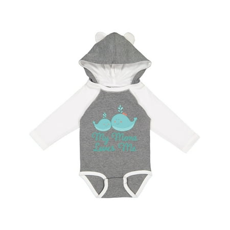 

Inktastic Mema Loves Me Grandchild Whale Gift Baby Boy or Baby Girl Long Sleeve Bodysuit