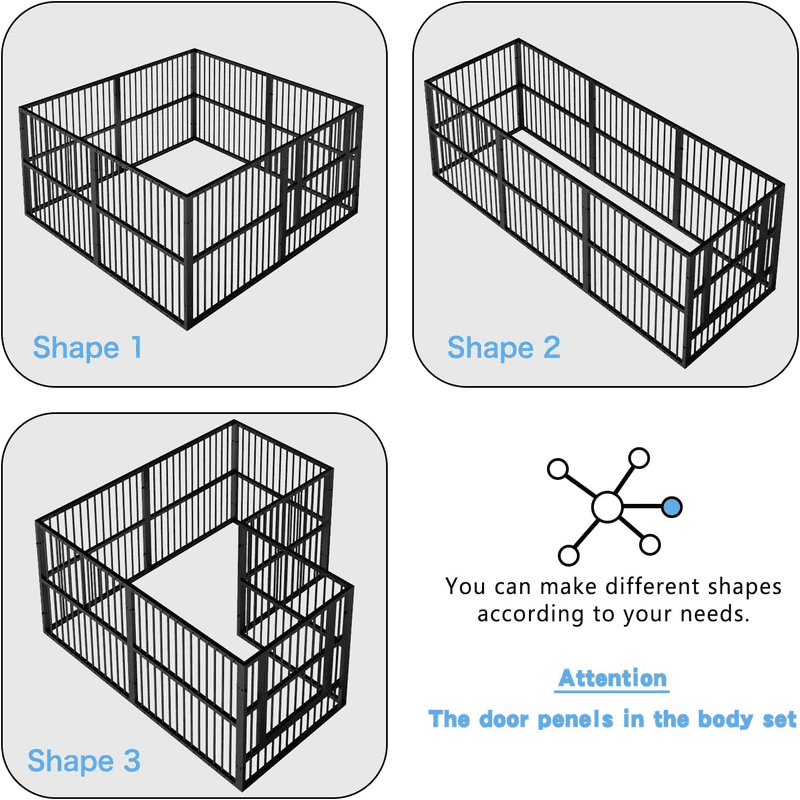 Walnest 31.5" Height Pet Playpen 2 Panel Add-On, Dog Playpen, Puppy Dogs Heavy-Duty Extendable Pen,Easy Assemble, Black