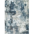 thumbnail image 3 of Mark&Day Area Rugs, 7ft Round Vuren Modern Abstract Marble Denim Round Area Rug, Blue Beige Grey Marble Swirl Carpet for Living Room, Bedroom or Kitchen (6'7" Round), 3 of 7