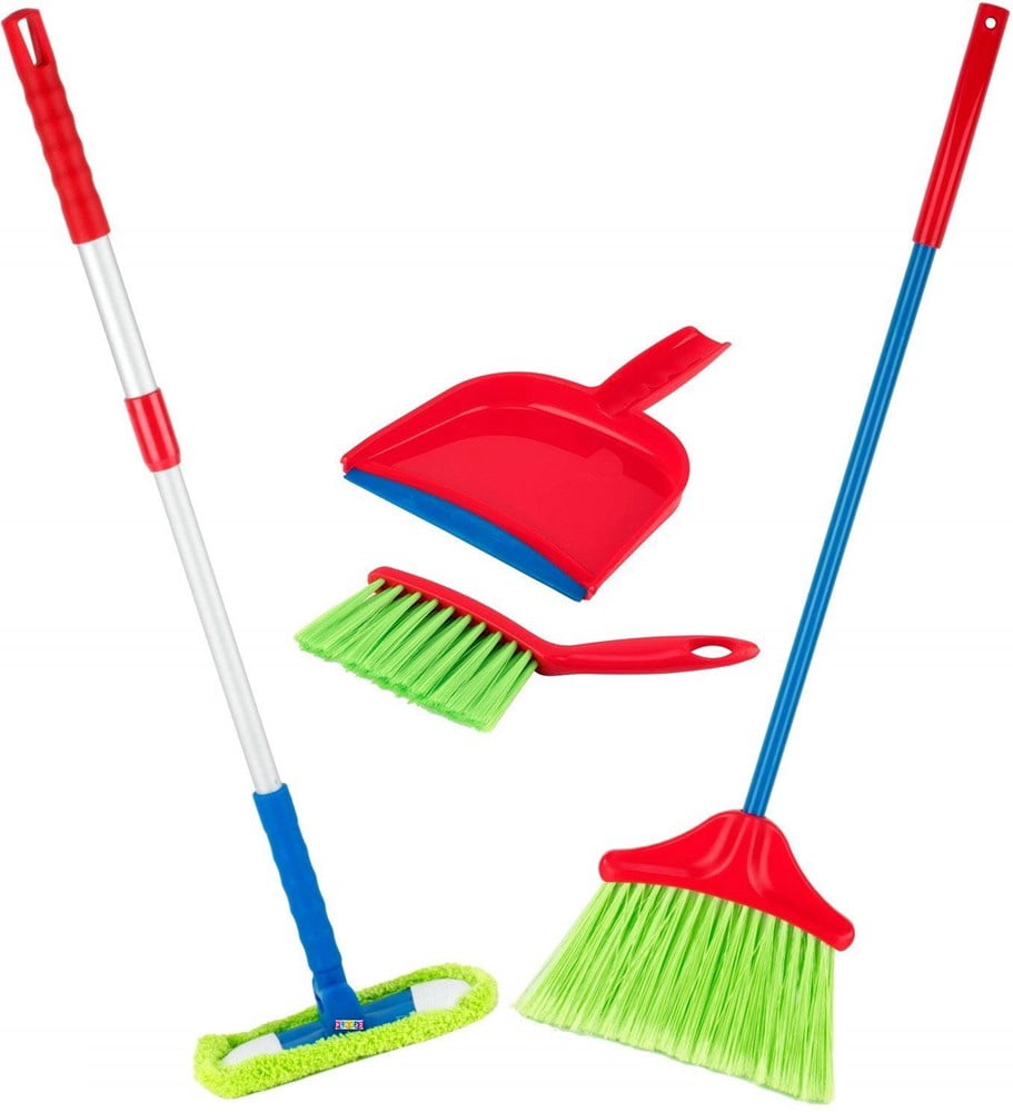 Kids Cleaning Set For Toddlers Girls Broom And Dustpan Mops For Kids Sponge Toy 