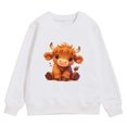 thumbnail image 4 of LUOGENLI Hoodies Girls Valentine's Day Hoodies Size 8-10 Zip Up Girls' Autumn and Winter Cute Cow Print Round Neck Long Sleeve Casual Hoodless Sweatshirt White 9-10 Years, 4 of 4