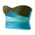 thumbnail image 3 of Femmes Été Mini Clubwear Bandeau Froncé Coloré Patchwork Tube Tops, 3 of 9