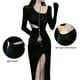 thumbnail image 3 of Vestido ajustado fruncido para mujer, sexy, sin mangas, con abertura, midi, para fiesta, cóctel, boda, invitada, 3 of 6