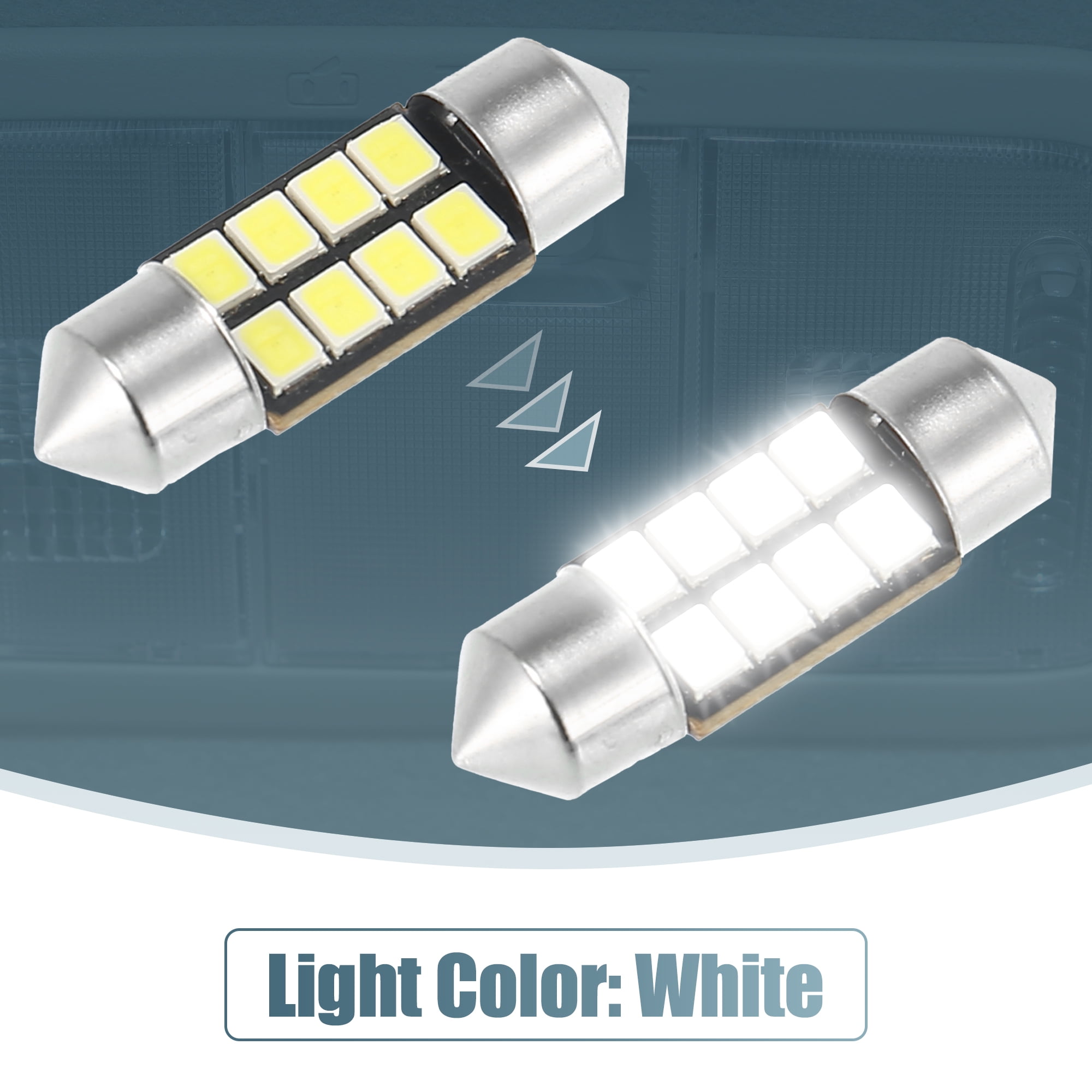 Unique Bargains 2Pcs Dome Lamp Switch with 2Pcs White LED Bulbs 34404-SDA-A21
