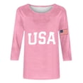 thumbnail image 5 of Gamivast Womens Long Sleeve Shirts USA Flag Graphic Tees 3/4 Sleeve Tops Crew Neck Regular Fit Basic Tees for Women Casual Daily Vacation Wear, 5 of 6