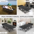 thumbnail image 3 of Folding Camping Cot W/Mat for Adults, Heavy Duty Outdoor Bed with Carry Bag, Layer Oxford Travel Camp Cots (Black Cot with Black Cotton Pad), 3 of 5