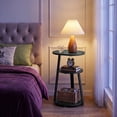 thumbnail image 6 of Biemlerfn 3-Tier Side Table, Small Round End Table with Metal Frame, Sofa Table Nightstand for Living Room, Bedroom, Black, 6 of 9