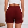 thumbnail image 6 of RYRJJ Womens Biker Shorts with Pockets High Waisted Tummy Control Yoga Gym Running Workout Booty Shorts(Wine,XL), 6 of 6