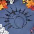 thumbnail image 3 of Black Halo Spiked Goddess Headpiece Vintage Renfaire Baroque Headdress Fantasy Gothic Headband, 3 of 7