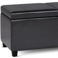 thumbnail image 4 of Simpli Home Avalon 54" Contemporary Faux Leather Storage Bench in Tanners Brown, 4 of 7