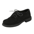 thumbnail image 3 of YOUYEDIAN Loafers for Women Spring Fall Block Heel Versatile Solid Color Comfy Fashion Slip On Flats Casual Lace-up Warm Outdoor Vintage Walking Shoes, 3 of 5