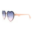 thumbnail image 6 of Womens Retro Rimless Heart Shape Metal Rim Sunglasses Gold Pink - Blue Pink, 6 of 8