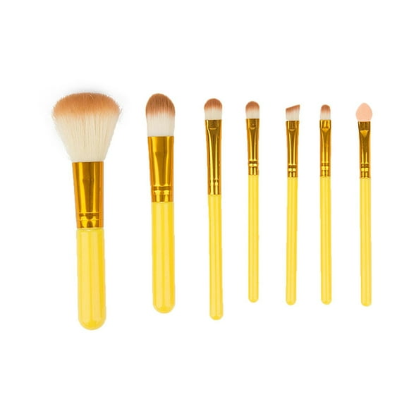 Set de brochas de maquillaje, 7 unidades, para sombra de ojos, colorete, polvo suelto
