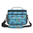 thumbnail image 2 of Dinosaur and Skeleton Bright Blue Insulated Lunch Box for Women Men, Medium Leakproof Cooler Bag with Adjustable Strap, 10"x6.7"x8", 2 of 6