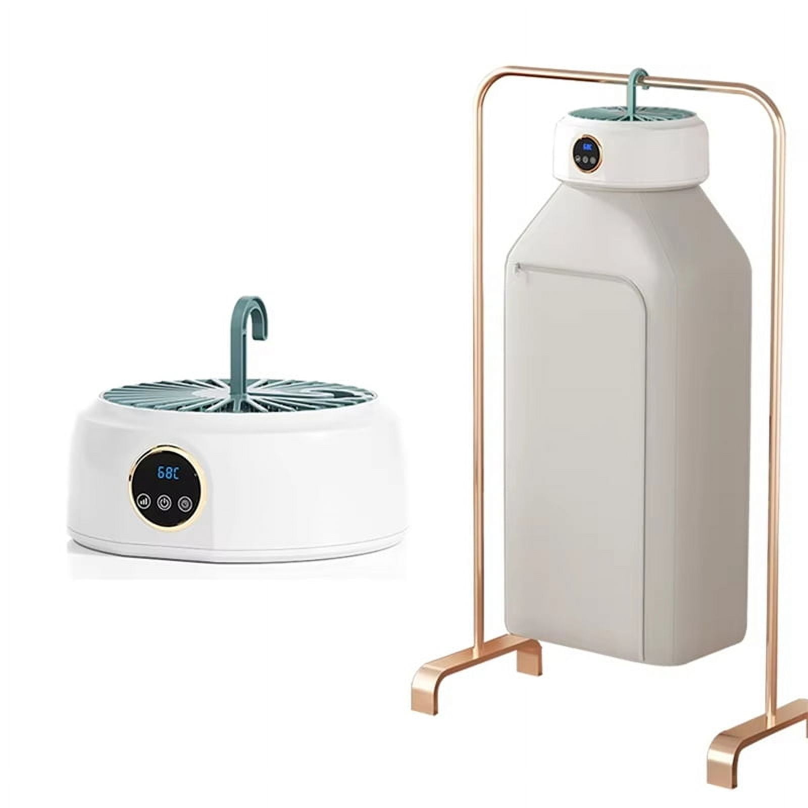 Clothes Dryer with Heater Fan, Travel Garment Drying Hanger Laundry Air Dehydrator with Timing Function US Plug