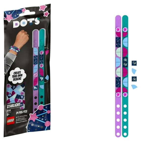 LEGO DOTS Starlight Bracelets 41934 DIY Craft Bracelet Kit; Expands Imaginative Play (34 Pieces)