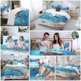 thumbnail image 6 of Sea Turtle Coastal Bedding 3 Piece Duvet Cover Set Twin Size, Summer Beach Coral Ocean Fishes Soft Microfiber Comforter Cover with Zipper Closure & Pillowcases, Wrinkle & FadeResistant Quilt Cover, 6 of 9