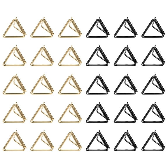 WHAMVOX Aluminum Alloy Large Paper Clips for Daily Use Assorted Color Triangle Shape Memo Clips 30 Pieces