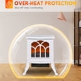 thumbnail image 6 of HOMCOM Freestanding Electric Fireplace, Space Heater with Realistic Flame Effect and Overheat Protection, 750W/1500W, White, 6 of 10