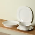 thumbnail image 5 of Stone Lain Quadro 4-Piece Dinner Plate Set Porcelain, Service for 4, White, 5 of 6