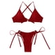 thumbnail image 2 of Gibobby Conjunto de bikini sexy Traje de baño para mujer Conjunto de bikini de dos piezas Traje de baño sexy con cordones(Rojo,XL), 2 of 5