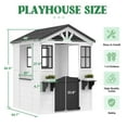 thumbnail image 6 of Accreate Cedar Wooden Kids Playhouse, Play Kitchen Included, Durable Vinyl Roof, Outdoor Wooden Adventure Cottage For Backyard, Fun Playhouse For Toddlers And Children, 6 of 8