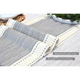 thumbnail image 3 of Coffee Table Runner Woven Stripes Dresser Top Cover Small Dining Table Mat Organic Cotton Rustic Farmhouse Short Cloth Strip For Kitchen Buffet Table Non Slip Ombre Texture Grey / Off White 14"x48”, 3 of 6