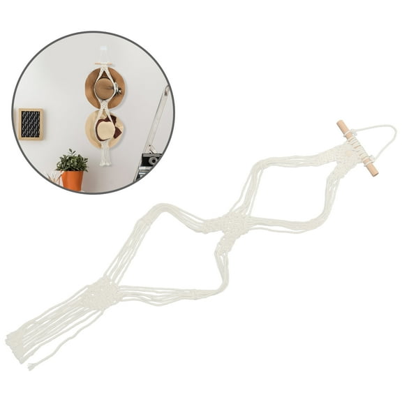 SEWCHICS Hat Display Hat Hanger Woven Hat Organizer Beige Wood 1Pcs for Women