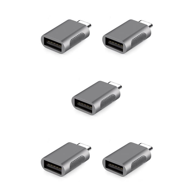 Seitruly Adaptador tipo C a USB 3.0 a Convertidor de alta eficiencia multifuncional resistente al desgaste para teléfono PC Gris Gris 5piezas