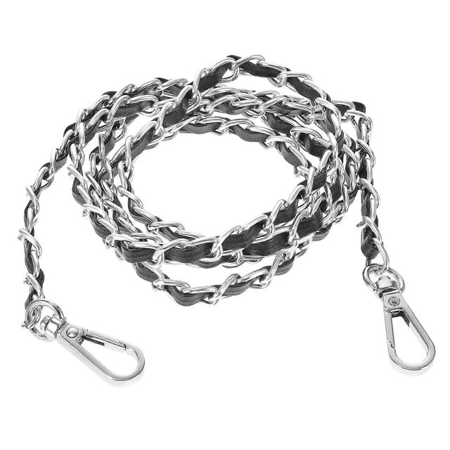 120cm Handbag Metal Chains Purse Chain with Buckles Shoulder Bags Straps Handbag Handles Bag Accessories (Gun Black)
