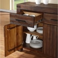 thumbnail image 3 of Three Drawers Solid Acacia Wood Sideboard with Three Door Cabinets, Brick Brown, 3 of 6