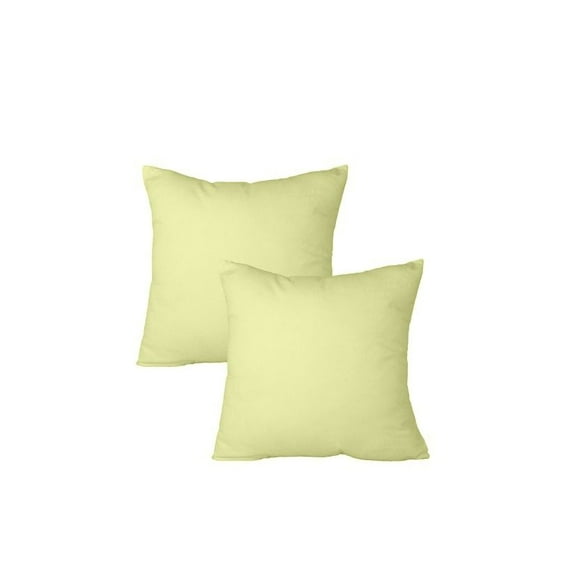 The Great American Store- Handmade & Customized Indoor/Outdoor 6D Set of 2 Solid Euro Pillows- Ivory (12" X 12") for Decorative bed Pillow Shams - Down Alternative Fill