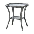 thumbnail image 2 of PARKWELL 7Pcs Outdoor Wicker Rattan Conversation Patio Furniture Set, including Two-seater Sofa, Rocking Chairs, Coffee Table, Ottomans and Side Table with Cushion, Blue, 2 of 9