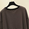thumbnail image 5 of HAiming Hauts Thermiques pour Femmes Rayés Chauds Décontractés Manches Longues Col Rond Chandail Vêtements Automne Hiver, 5 of 5
