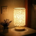thumbnail image 1 of Linen Table Lamp Touch Control LED Linen Night Lamp w/Warm White Light Linen Nightstand Lamp USB Powered Wooden Beside Lamp for Bedroom Living Room Decoration, 1 of 3