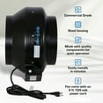 thumbnail image 4 of Hurricane 12" Commercial Grade Inline Wall Fan For Ventilation Use (2 Pack), 4 of 12