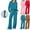 Turquoise, variant on HAJWOH Women’s 2 Piece Outfits Half Zip Sweatshirt & Wide Leg Pants Travel Casual Matching Sets Sweatsuits Clothing