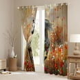thumbnail image 3 of Erosebridal White Horse Curtains Pack of 2 (42x84 Each), Oil Painting Floral Curtains Blackout, 3 of 6