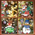 thumbnail image 3 of Pegatinas de ventana de copo de nieve de Navidad, pegatina de pared de vidrio de puerta electrostática, Feliz Navidad, Papá Noel, muñeco de nieve, alce, 3 of 4