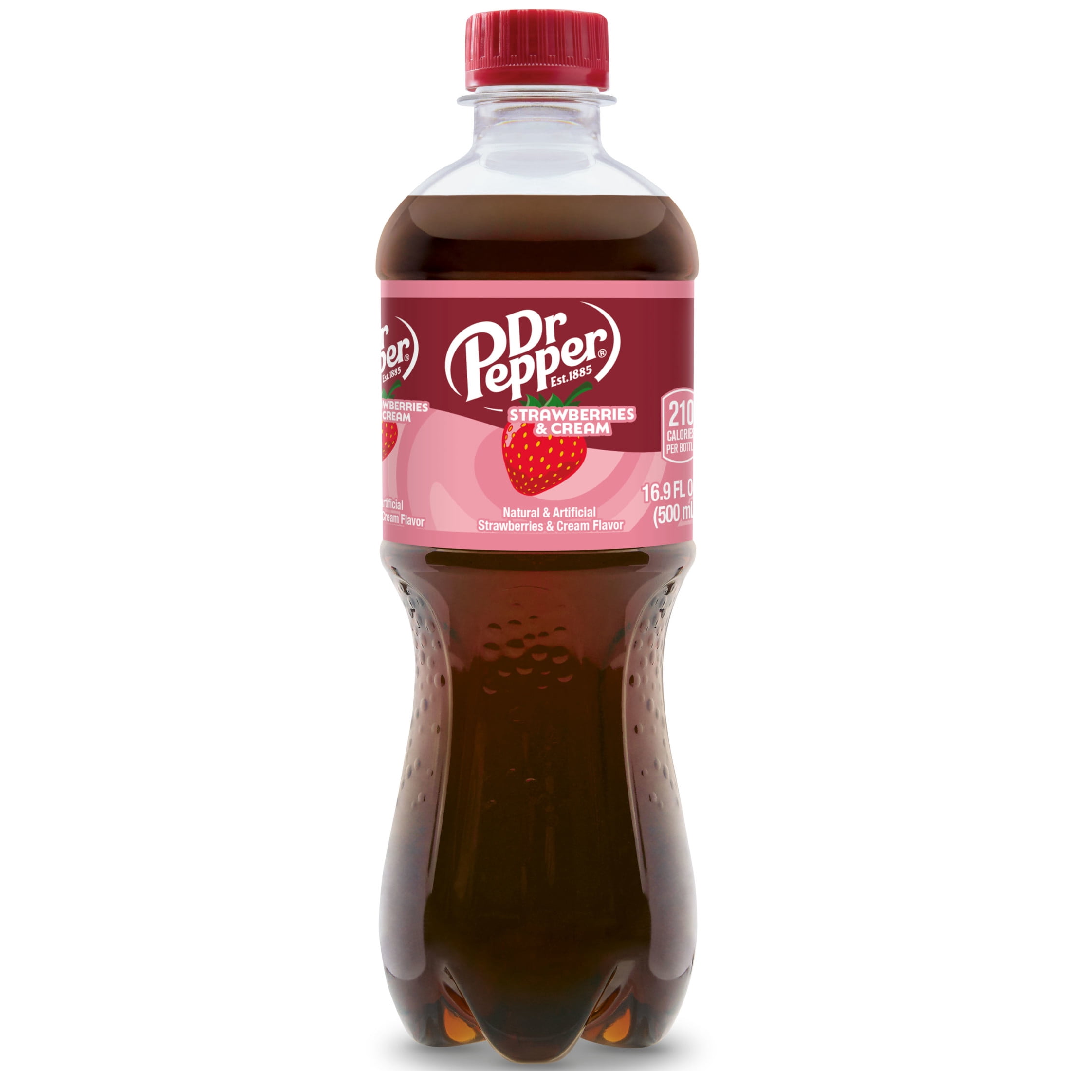 (2 pack) Dr Pepper Strawberries and Cream Soda Pop, 16.9 fl oz, 6 Pack Bottles